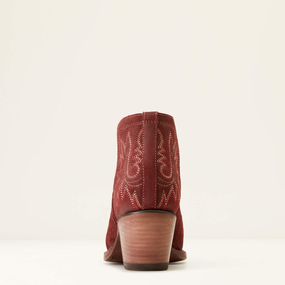 Ariat Dixon Merlot Suede Embroidered Ankle Boots NIB - Picture 8 of 11